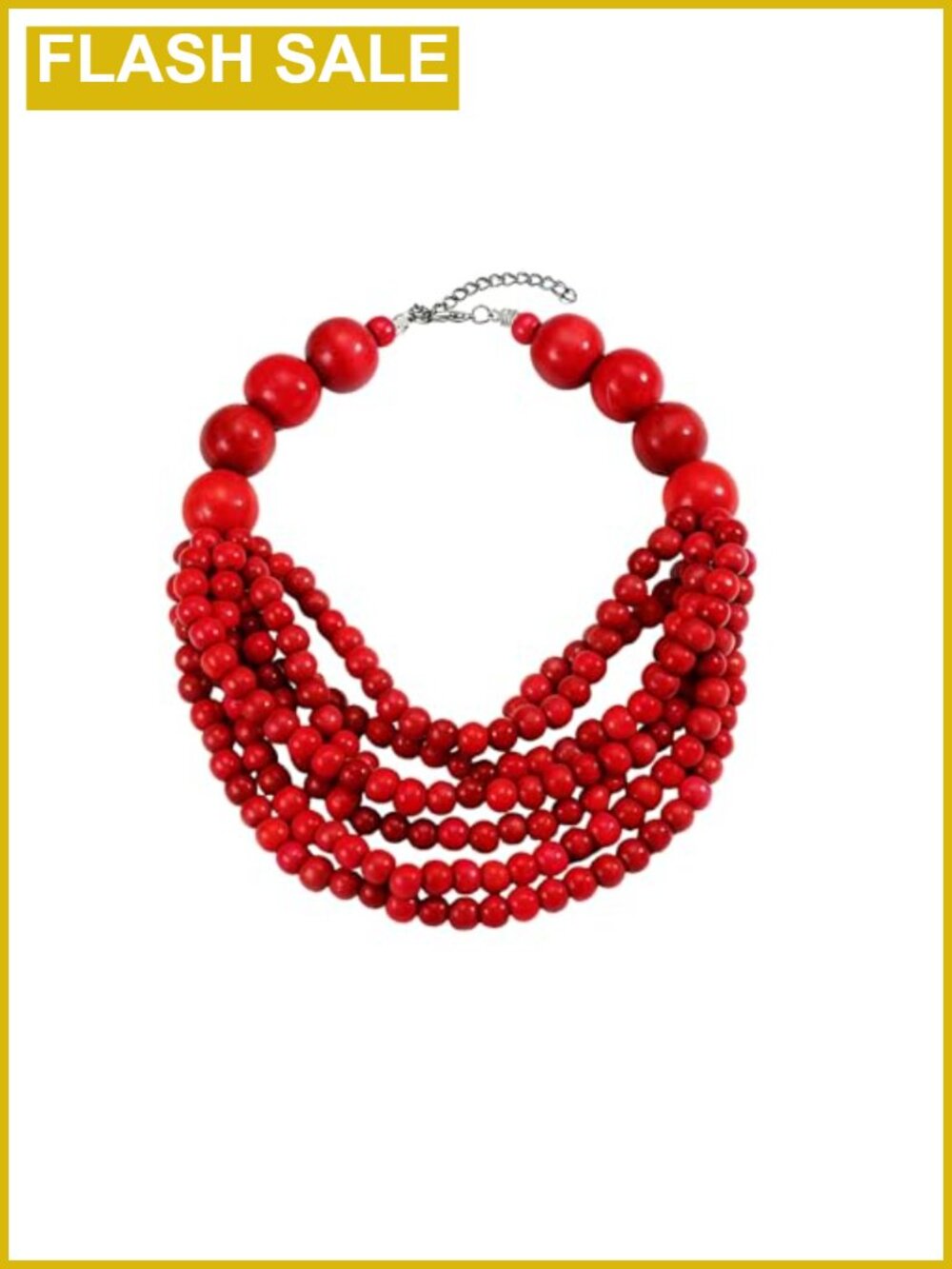 Bohemian Multilayer Wooden Beaded Strand Necklace Chunky Vintage Bib Choker